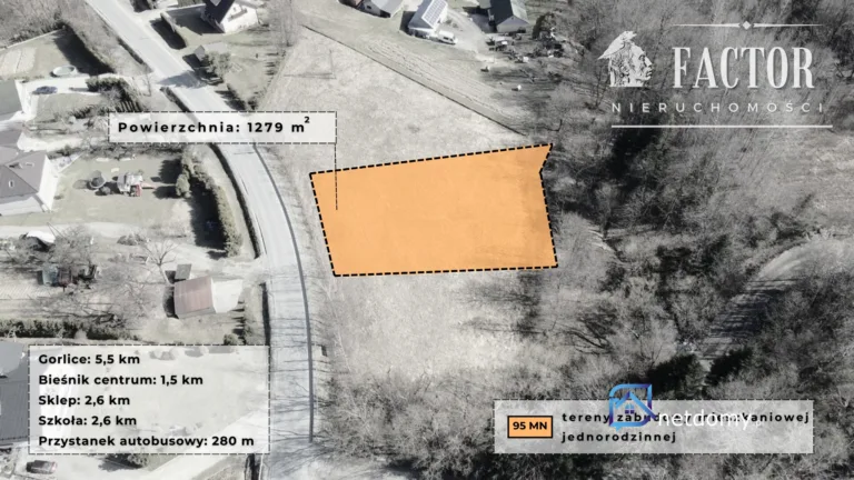 Działka budowlana 12,79 ara – Bieśnik, gm. Łużna 1185S/2026 - Działki na sprzedaż