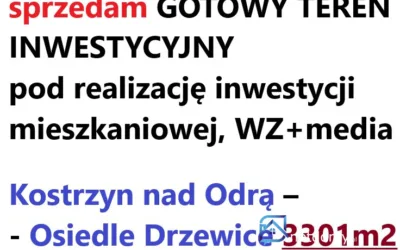 Kostrzyn nad Odrą – Drzewice ul. Topolowa — 3301 m2 + WZ + media | OFERTA DLA DEWELOPERA lub INWESTORA GOTOWY TEREN INWESTYCYJNY POD REALIZACJĘ INWESTYCJI MIESZKANIOWEJ – zdjęcie 5