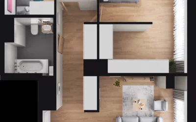 3 pokojowe mieszkanie Aura Towers Bydgoszcz balkon winda widok - Mieszkania na sprzedaż