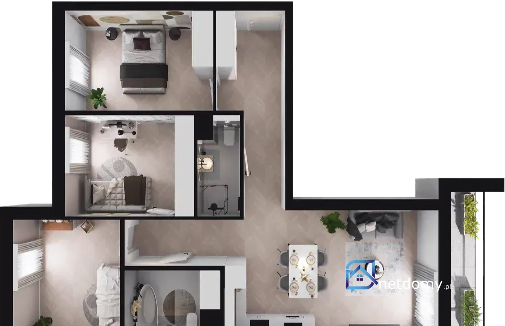 4-pokojowe mieszkanie Ursus Szamoty 75,69 m2 | loggia, 2 łazienki, garaż - Mieszkania na sprzedaż