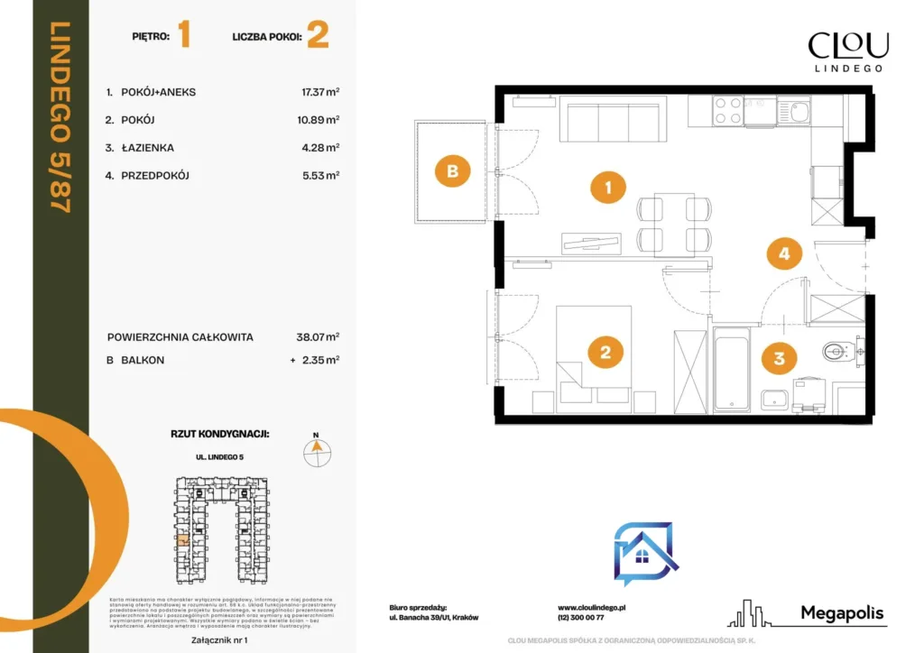 Nowe 2-pokojowe mieszkanie z balkonem Kraków Bronowice Lindego - Mieszkania na sprzedaż
