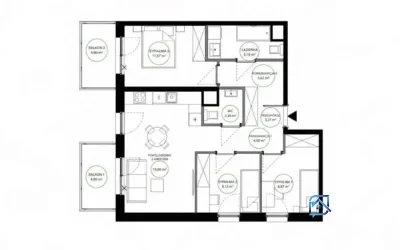 4-pokojowe mieszkanie 67,23 m² Kraków Prądnik Biały | 2 balkony, tramwaj