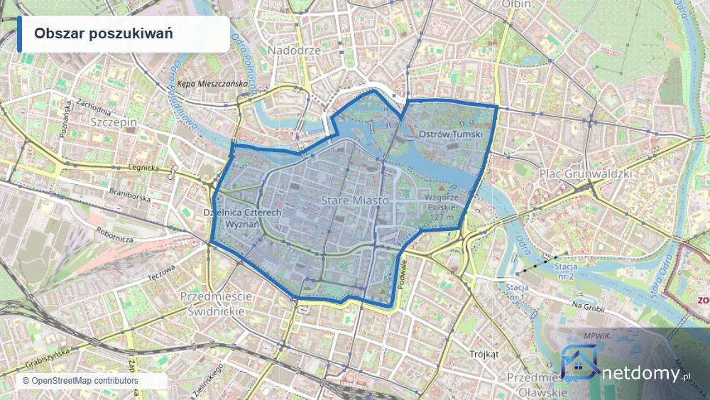 Mapa obszaru poszukiwań: Pilnie szukamy mieszkania 2-pokojowego-do 3200 zł ze wszystkimi opłatami