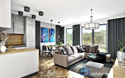 Nowoczesny segment środkowy z ogródkiem w Kleszczewie – 65,78 m² - Netdomy