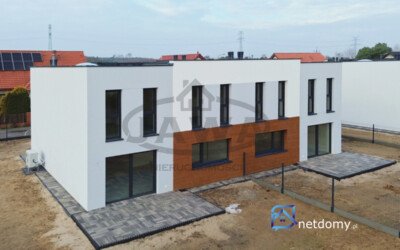 Nowoczesny dom bliźniak z garażem – Łochowice k. Bydgoszczy 138 m² - Netdomy