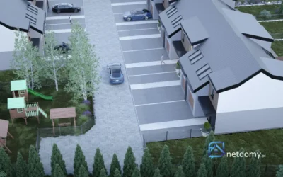 Energooszczędny szeregowy dom 109 m² z garażem – Katowice Załęże, pompa ciepła - Netdomy