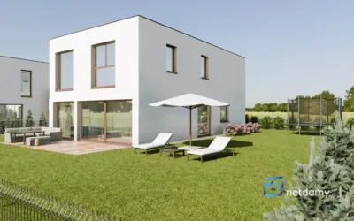 Łódź, Aksamitna — bliźniak 182 m² z pompą ciepła, garażem i ogrodem - Netdomy