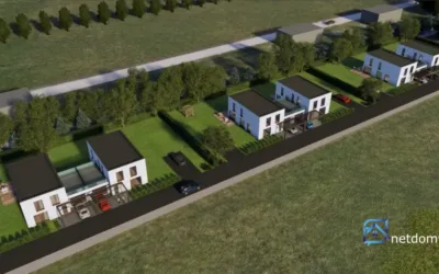 Łódź, Aksamitna — bliźniak 182 m² z pompą ciepła, garażem i ogrodem - Netdomy