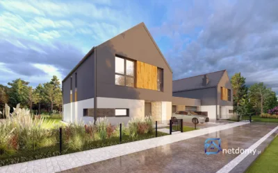 Warszawa, Białołęka – bliźniak 184,17 m² z podwójnym garażem i ogrodem 300+ m², ul. Billewicza - Netdomy