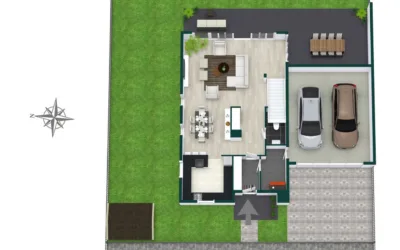 Warszawa, Białołęka – bliźniak 184,17 m² z podwójnym garażem i ogrodem 300+ m², ul. Billewicza - Netdomy