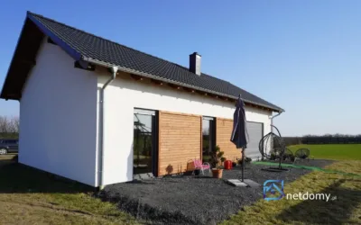 Nowoczesny dom parterowy 73 m2 z dużą działką i tarasem – Janczewo koło Gorzowa Wielkopolskiego - Netdomy