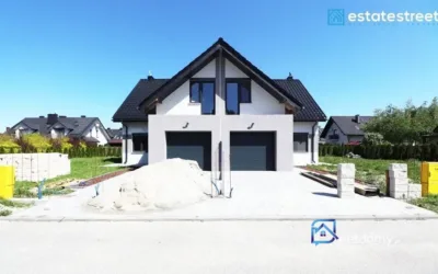 Nowoczesny dom w zabudowie bliźniaczej pod Warszawą 111,86 m2 – Łomianki - Netdomy