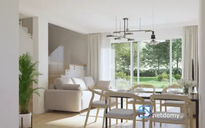 Nowoczesny dom w zabudowie bliźniaczej pod Warszawą 111,86 m2 – Łomianki - Netdomy